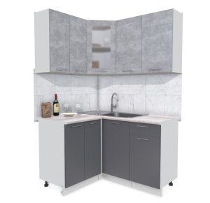 ГОТОВАЯ КУХНЯ МИЛА 1,2X1,4 (БЕТОН/ АНТРАЦИТ)