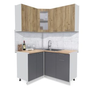 ГОТОВАЯ КУХНЯ МИЛА 1,2X1,4 (ДУБ ЗОЛОТОЙ/ АНТРАЦИТ)