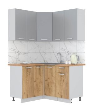 ГОТОВАЯ КУХНЯ ЛАЙТ 1,2X1,4 (СЕРЕБРО/ ДУБ ЗОЛОТОЙ)