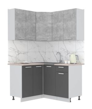 ГОТОВАЯ КУХНЯ ЛАЙТ 1,2X1,4 (БЕТОН/ АНТРАЦИТ)