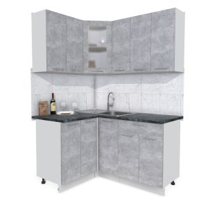 ГОТОВАЯ КУХНЯ МИЛА 1,2X1,5 (БЕТОН/ БЕТОН)