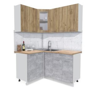 ГОТОВАЯ КУХНЯ МИЛА 1,2X1,5 (ДУБ ЗОЛОТОЙ/ БЕТОН)