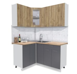 ГОТОВАЯ КУХНЯ МИЛА 1,2X1,5 (ДУБ ЗОЛОТОЙ/ АНТРАЦИТ)