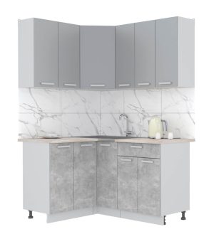 ГОТОВАЯ КУХНЯ ЛАЙТ 1,2X1,5 (СЕРЕБРО/ БЕТОН)