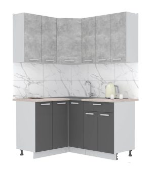 ГОТОВАЯ КУХНЯ ЛАЙТ 1,2X1,5 (БЕТОН/ АНТРАЦИТ)