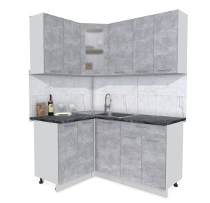 ГОТОВАЯ КУХНЯ МИЛА 1,2X1,6 (БЕТОН/ БЕТОН)