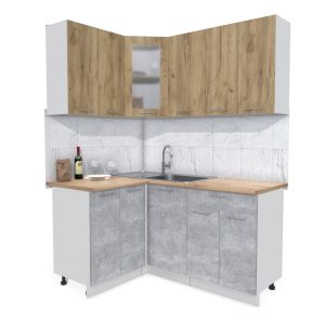 ГОТОВАЯ КУХНЯ МИЛА 1,2X1,6 (ДУБ ЗОЛОТОЙ/ БЕТОН)