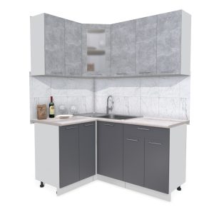 ГОТОВАЯ КУХНЯ МИЛА 1,2X1,6 (БЕТОН/ АНТРАЦИТ)