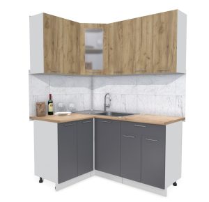 ГОТОВАЯ КУХНЯ МИЛА 1,2X1,6 (ДУБ ЗОЛОТОЙ/ АНТРАЦИТ)