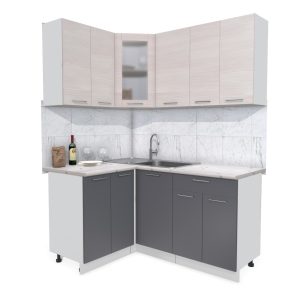 ГОТОВАЯ КУХНЯ МИЛА 1,2X1,6 (ВУДЛАЙН КРЕМОВЫЙ/ АНТРАЦИТ)