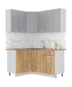 ГОТОВАЯ КУХНЯ ЛАЙТ 1,2X1,6 (СЕРЕБРО/ ДУБ ЗОЛОТОЙ)