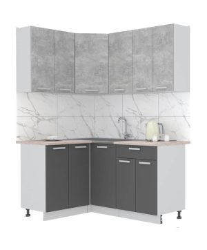 ГОТОВАЯ КУХНЯ ЛАЙТ 1,2X1,6 (БЕТОН/ АНТРАЦИТ)