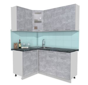 ГОТОВАЯ КУХНЯ МИЛА 1,2X1,7 (БЕТОН/ БЕТОН)