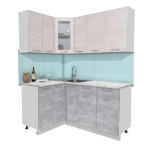 ГОТОВАЯ КУХНЯ МИЛА 1,2X1,7 (ВУДЛАЙН КРЕМОВЫЙ/ БЕТОН)