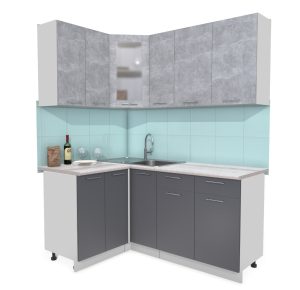 ГОТОВАЯ КУХНЯ МИЛА 1,2X1,7 (БЕТОН/ АНТРАЦИТ)