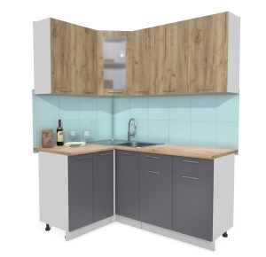 ГОТОВАЯ КУХНЯ МИЛА 1,2X1,7 (ДУБ ЗОЛОТОЙ/ АНТРАЦИТ)