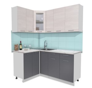 ГОТОВАЯ КУХНЯ МИЛА 1,2X1,7 (ВУДЛАЙН КРЕМОВЫЙ/ АНТРАЦИТ)