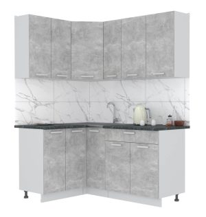 ГОТОВАЯ КУХНЯ ЛАЙТ 1,2X1,7 (БЕТОН/ БЕТОН)