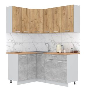 ГОТОВАЯ КУХНЯ ЛАЙТ 1,2X1,7 (ДУБ ЗОЛОТОЙ/ БЕТОН)