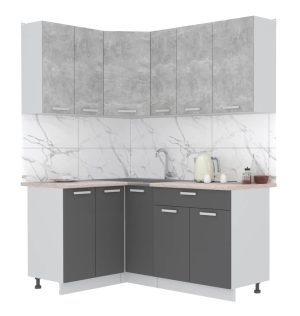 ГОТОВАЯ КУХНЯ ЛАЙТ 1,2X1,7 (БЕТОН/ АНТРАЦИТ)