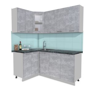 ГОТОВАЯ КУХНЯ МИЛА 1,2X1,8 (БЕТОН/ БЕТОН)