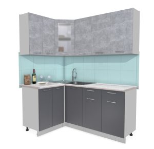 ГОТОВАЯ КУХНЯ МИЛА 1,2X1,8 (БЕТОН/ АНТРАЦИТ)