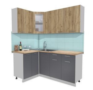 ГОТОВАЯ КУХНЯ МИЛА 1,2X1,8 (ДУБ ЗОЛОТОЙ/ АНТРАЦИТ)