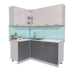 ГОТОВАЯ КУХНЯ МИЛА 1,2X1,8 (ВУДЛАЙН КРЕМОВЫЙ/ АНТРАЦИТ)