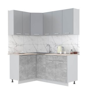 ГОТОВАЯ КУХНЯ ЛАЙТ 1,2X1,8 (СЕРЕБРО/ БЕТОН)