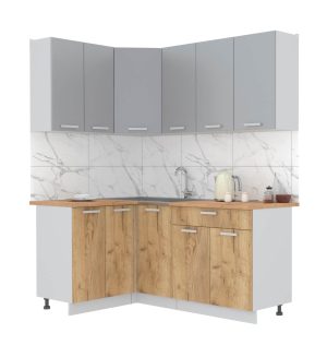 ГОТОВАЯ КУХНЯ ЛАЙТ 1,2X1,8 (СЕРЕБРО/ ДУБ ЗОЛОТОЙ)