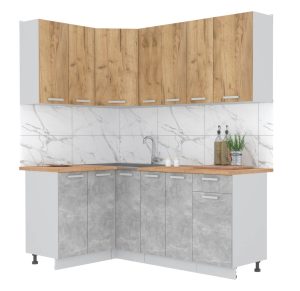 ГОТОВАЯ КУХНЯ ЛАЙТ 1,2X1,9 (ДУБ ЗОЛОТОЙ/ БЕТОН)