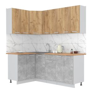 ГОТОВАЯ КУХНЯ ЛАЙТ 1,2X2,0 (ДУБ ЗОЛОТОЙ/ БЕТОН)