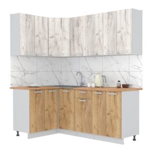 ГОТОВАЯ КУХНЯ ЛАЙТ 1,2X2,0 (ДУБ БЕЛЫЙ/ ДУБ ЗОЛОТОЙ)