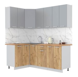 ГОТОВАЯ КУХНЯ ЛАЙТ 1,2X2,0 (СЕРЕБРО/ ДУБ ЗОЛОТОЙ)