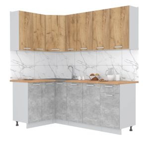 ГОТОВАЯ КУХНЯ ЛАЙТ 1,2X2,1 (ДУБ ЗОЛОТОЙ/ БЕТОН)