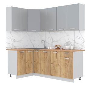 ГОТОВАЯ КУХНЯ ЛАЙТ 1,2X2,1 (СЕРЕБРО/ ДУБ ЗОЛОТОЙ)