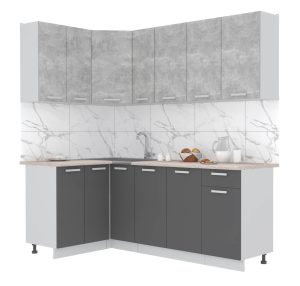 ГОТОВАЯ КУХНЯ ЛАЙТ 1,2X2,1 (БЕТОН/ АНТРАЦИТ)