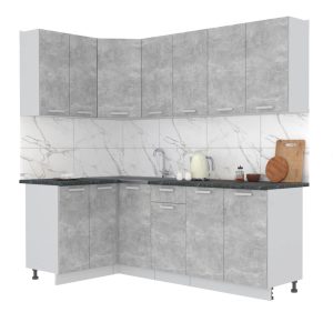 ГОТОВАЯ КУХНЯ ЛАЙТ 1,2X2,2 (БЕТОН/ БЕТОН)