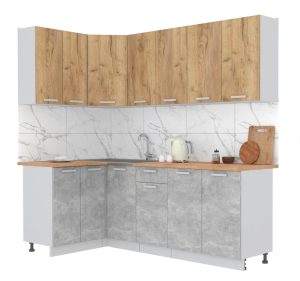 ГОТОВАЯ КУХНЯ ЛАЙТ 1,2X2,2 (ДУБ ЗОЛОТОЙ/ БЕТОН)