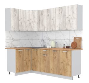 ГОТОВАЯ КУХНЯ ЛАЙТ 1,2X2,2 (ДУБ БЕЛЫЙ/ ДУБ ЗОЛОТОЙ)