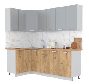 ГОТОВАЯ КУХНЯ ЛАЙТ 1,2X2,2 (СЕРЕБРО/ ДУБ ЗОЛОТОЙ)