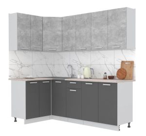 ГОТОВАЯ КУХНЯ ЛАЙТ 1,2X2,2 (БЕТОН/ АНТРАЦИТ)