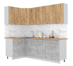 ГОТОВАЯ КУХНЯ ЛАЙТ 1,2X2,3 (ДУБ ЗОЛОТОЙ/ БЕТОН)