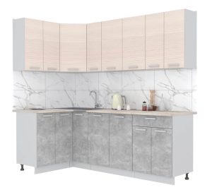 ГОТОВАЯ КУХНЯ ЛАЙТ 1,2X2,3 (ВУДЛАЙН КРЕМОВЫЙ/ БЕТОН)