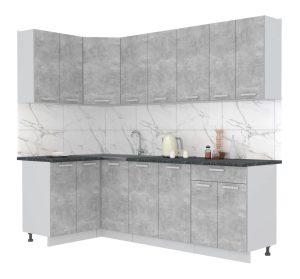 ГОТОВАЯ КУХНЯ ЛАЙТ 1,2X2,4 (БЕТОН/ БЕТОН)