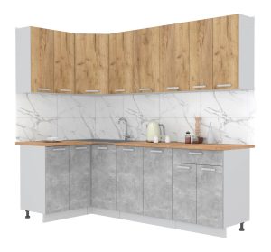 ГОТОВАЯ КУХНЯ ЛАЙТ 1,2X2,4 (ДУБ ЗОЛОТОЙ/ БЕТОН)