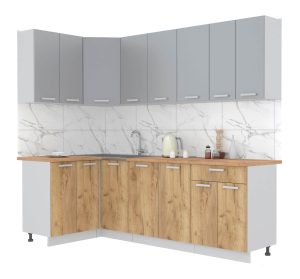 ГОТОВАЯ КУХНЯ ЛАЙТ 1,2X2,4 (СЕРЕБРО/ ДУБ ЗОЛОТОЙ)