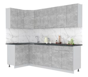 ГОТОВАЯ КУХНЯ ЛАЙТ 1,2X2,5 (БЕТОН/ БЕТОН)