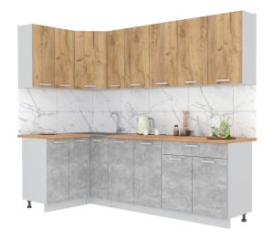 ГОТОВАЯ КУХНЯ ЛАЙТ 1,2X2,5 (ДУБ ЗОЛОТОЙ/ БЕТОН)