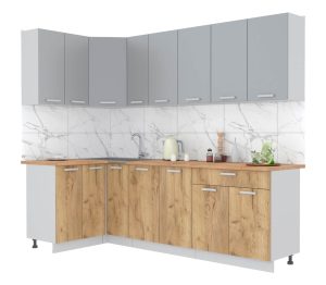 ГОТОВАЯ КУХНЯ ЛАЙТ 1,2X2,5 (СЕРЕБРО/ ДУБ ЗОЛОТОЙ)